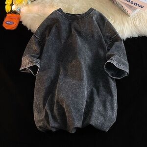 Trendy Black Acid Wash Tee